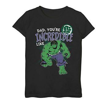 Girls 7-16 Marvel Hulk Incredible Dad Father's Day Graphic Tee