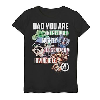 Girls 7-16 Marvel Avengers Dad You Are Incredible Graphic Tee