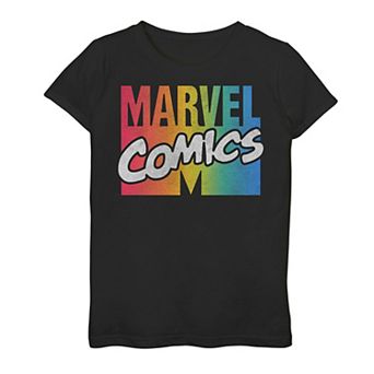 Girls 7-16 Marvel Comics Rainbow Gradient Logo Graphic Tee