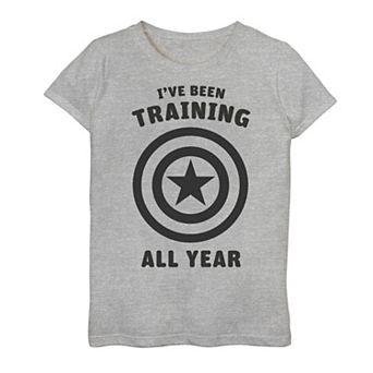 Girls 7-16 Marvel Avengers Captain America Training All Year Logo Graphic Tee