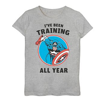 Girls 7-16 Marvel Avengers Captain America I've Been Training All Year Graphic Tee