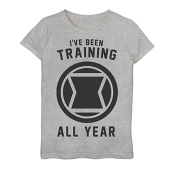 Girls 7-16 Marvel Avengers Black Widow I've Been Training All Year Logo Graphic Tee