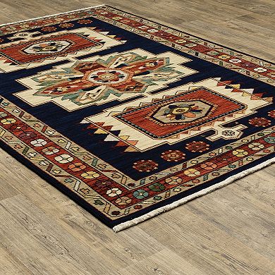 StyleHaven Linwood Southwest Border Fringed Area Rug