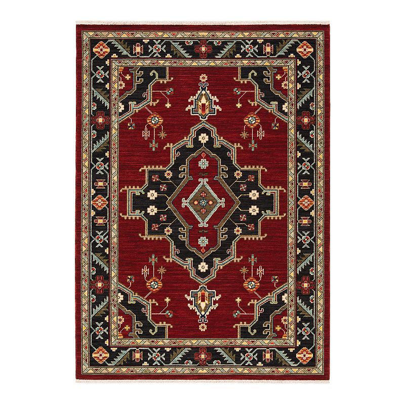 StyleHaven Linwood Persian Medallion Fringed Area Rug, Red, 8X11 Ft