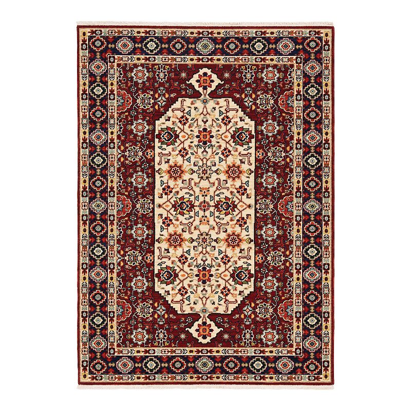 StyleHaven Linwood Persian Ornate Fringed Area Rug, Red, 8X11 Ft