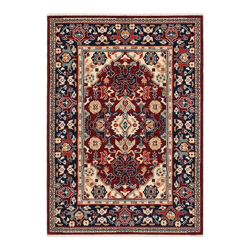 StyleHaven Linwood Traditional Ornate Fringed Area Rug, Red, 8X11 Ft