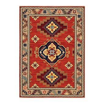 StyleHaven Linwood Border Lodge Fringed Area Rug