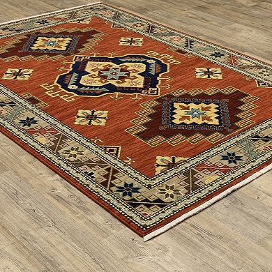 StyleHaven Linwood Border Lodge Fringed Area Rug