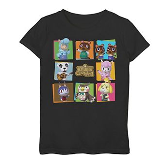 Girls 7-16 Animal Crossing Group Shot Panels Graphic Tee