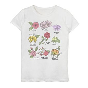 Disney Princess Girls 7-16 Types Of Flowers Graphic Tee