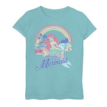Disney's The Little Mermaid Girls 7-16 Pastel Rainbow Retro Graphic Tee