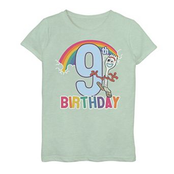 Disney / Pixar's Toy Story 4 Forky Girls 7-16 9th Rainbow Birthday Graphic Tee