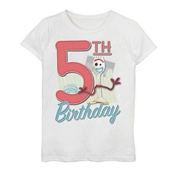Disney / Pixar's Toy Story 4 Forky Girls 7-16 5th Birthday Graphic Tee