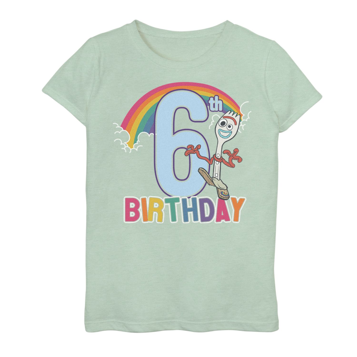 Image for Disney / Pixar Toy Story 4 Girls 7-16 Forky 6th Rainbow Birthday Graphic Tee at Kohl's.