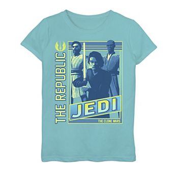 Girls 7-16 Star Wars: The Clone Wars The Republic Jedi Poster Graphic Tee