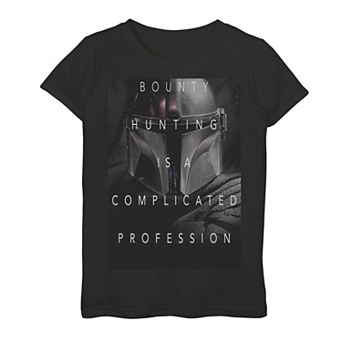 Girls 7-16 Star Wars The Mandalorian Complicated Profession Dark Poster Graphic Tee