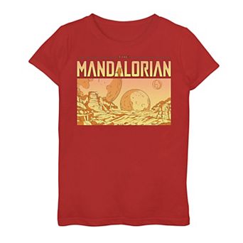 Girls 7-16 Star Wars The Mandalorian Two Moons Drawing Graphic Tee