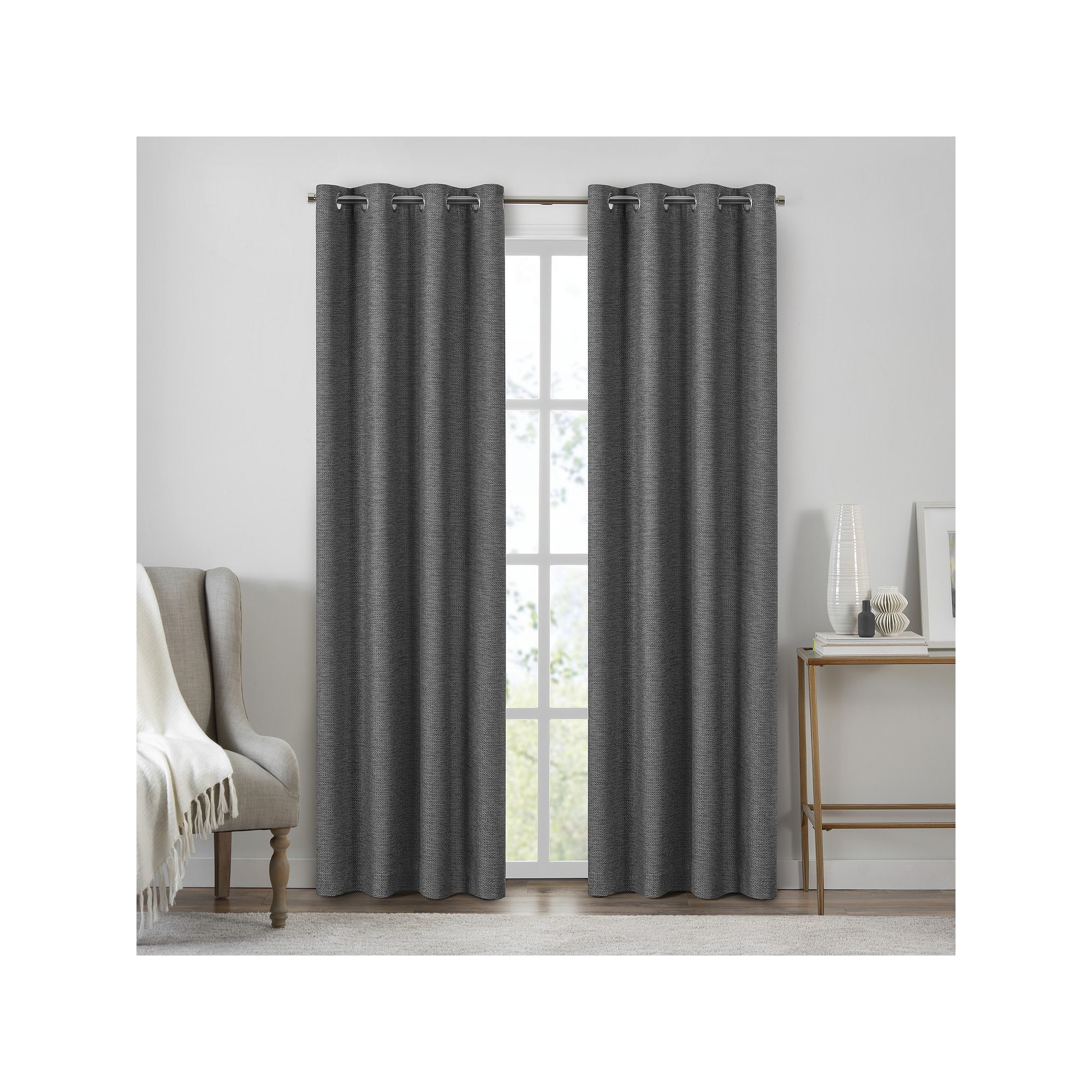eclipse 2-panel Absolute Zero Draft Stopper Brighton 100% Blackout Curtain 