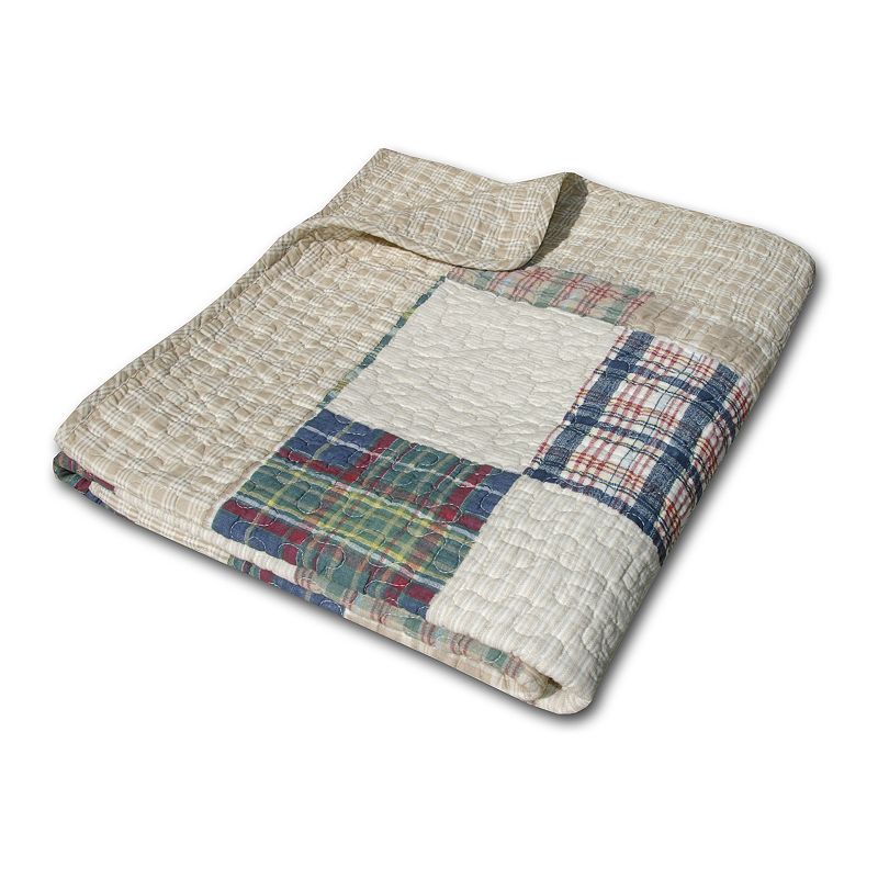 98696799 Greenland Home Oxford Throw, Beig/Green sku 98696799