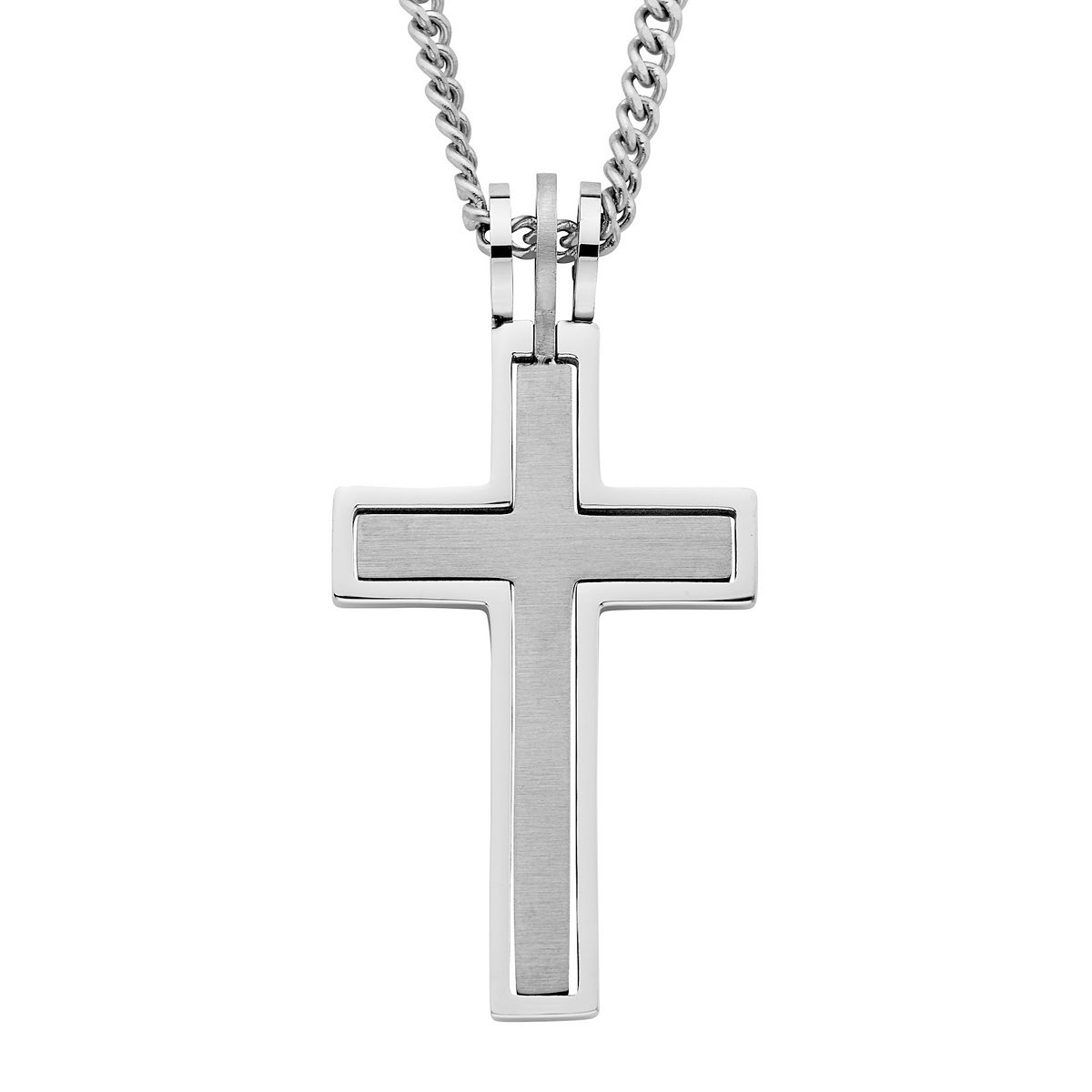 Kohls mens clearance silver cross necklace