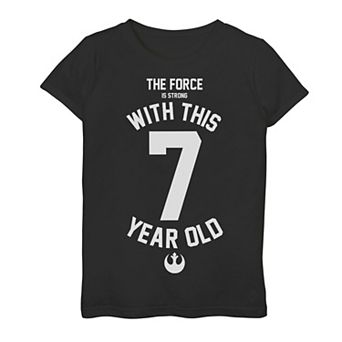 Girls 7-16 Star Wars Force Is Strong With This 7 Year Old Rebel Logo Graphic Tee