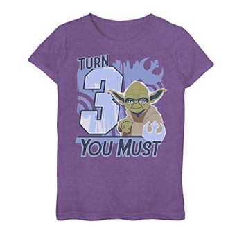 Girls 7-16 Star Wars Yoda Turn 3 You Must Rebel Logo Portrait Graphic Tee