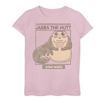 Girls 7-16 Star Wars Jabba The Hutt Cartoon Cute Portrait Grid Graphic Tee