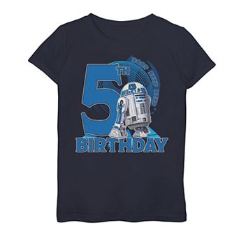 Girls 7-16 Star Wars R2-D2 Boop Beep Beep 5th Birthday Graphic Tee