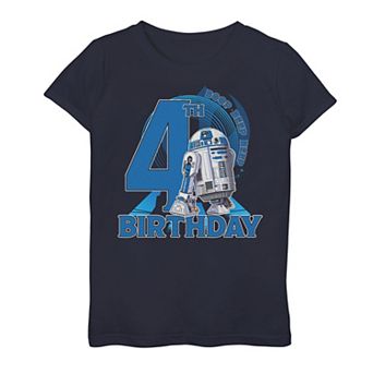 Girls 7-16 Star Wars R2-D2 Boop Beep Beep 4th Birthday Graphic Tee