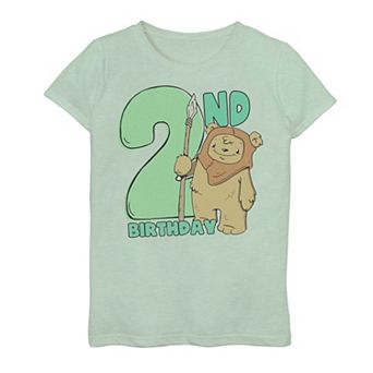 Girls 7-16 Star Wars Cute Ewok 2nd Birthday Graphic Tee