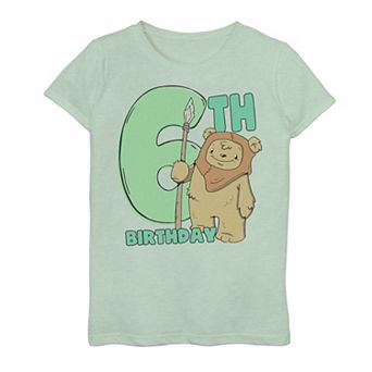 Girls 7-16 Star Wars Cute Ewok 6th Birthday Graphic Tee