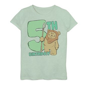 Girls 7-16 Star Wars Cute Ewok 5th Birthday Graphic Tee