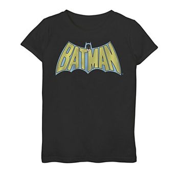 Girls 7-16 DC Comics Batman Vintage Bold Text Logo Graphic Tee