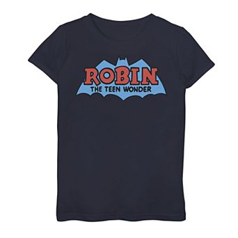 Girls 7-16 DC Comics Robin The Graphic Teen Wonder Classic Logo Graphic Tee