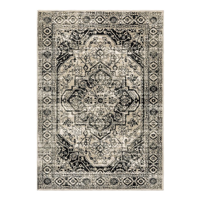 StyleHaven Genova Distressed Medallion Area Rug, Grey, 10X13 Ft