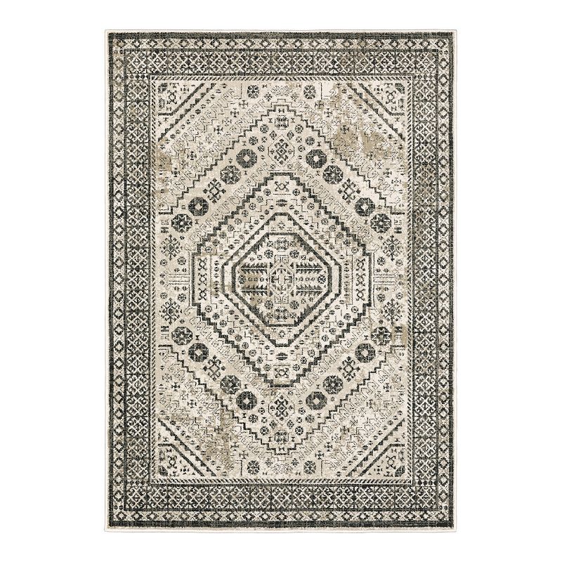 StyleHaven Genova Ornate Medallion Area Rug, Beig/Green, 10X13 Ft