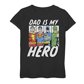 Girls 7-16 Justice League Hero Dad Graphic Tee