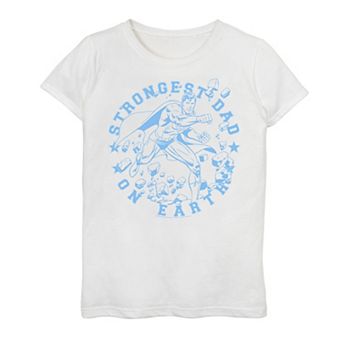 Girls 7-16 Superman Strongest Dad Graphic Tee