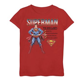 Girls 7-16 Superman Superman To Do List Graphic Tee