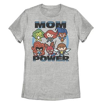 Juniors' Marvel Mom Power Mothers Day Kawaii Group Shot Tee