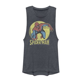 Juniors' Marvel Spider-Man Classic Comic Circle Portrait Muscle Tank Top