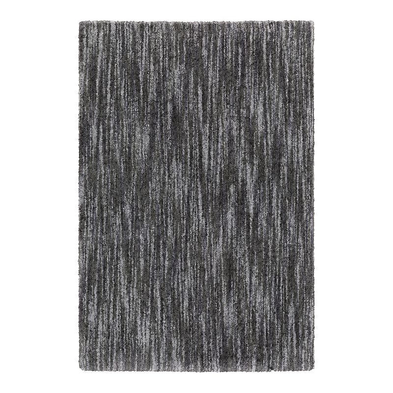 StyleHaven Ashtyn Distressed Solid Shag Area Rug, Black, 8X11 Ft