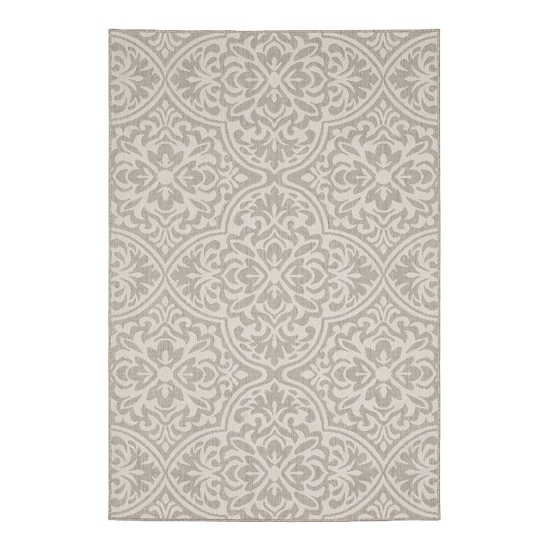 StyleHaven Porter Floral Indoor Outdoor Area Rug, Grey, 8X10 Ft
