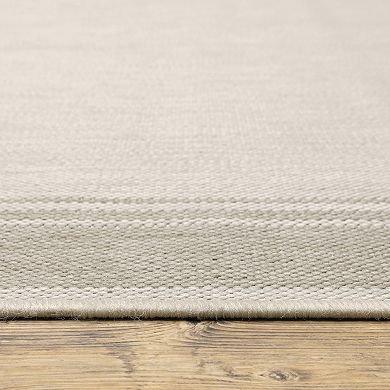 StyleHaven Porter Solid Border Indoor Outdoor Area Rug