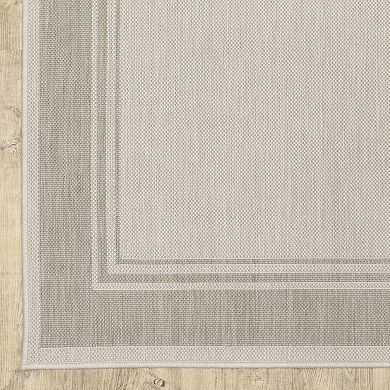 StyleHaven Porter Solid Border Indoor Outdoor Area Rug