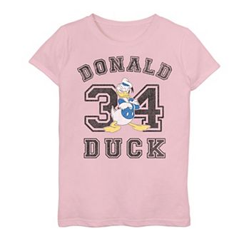 Disney's Donald Duck Girls 7-16 Varsity Text #34 Portrait Graphic Tee