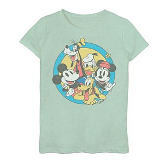 Disney's Mickey And Friends Girls 7-16 Retro Group Shot Graphic Tee