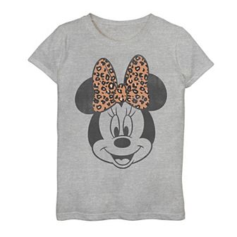 Disney's Minnie Mouse Girls 7-16 Leapord Print Bow Portrait Graphic Tee