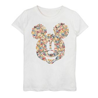 Disney's Mickey And Friends Girls 7-16 Mickey Mouse Floral Fill Graphic Tee