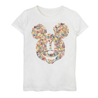 Disney's Mickey And Friends Girls 7-16 Mickey Mouse Floral Fill Graphic Tee